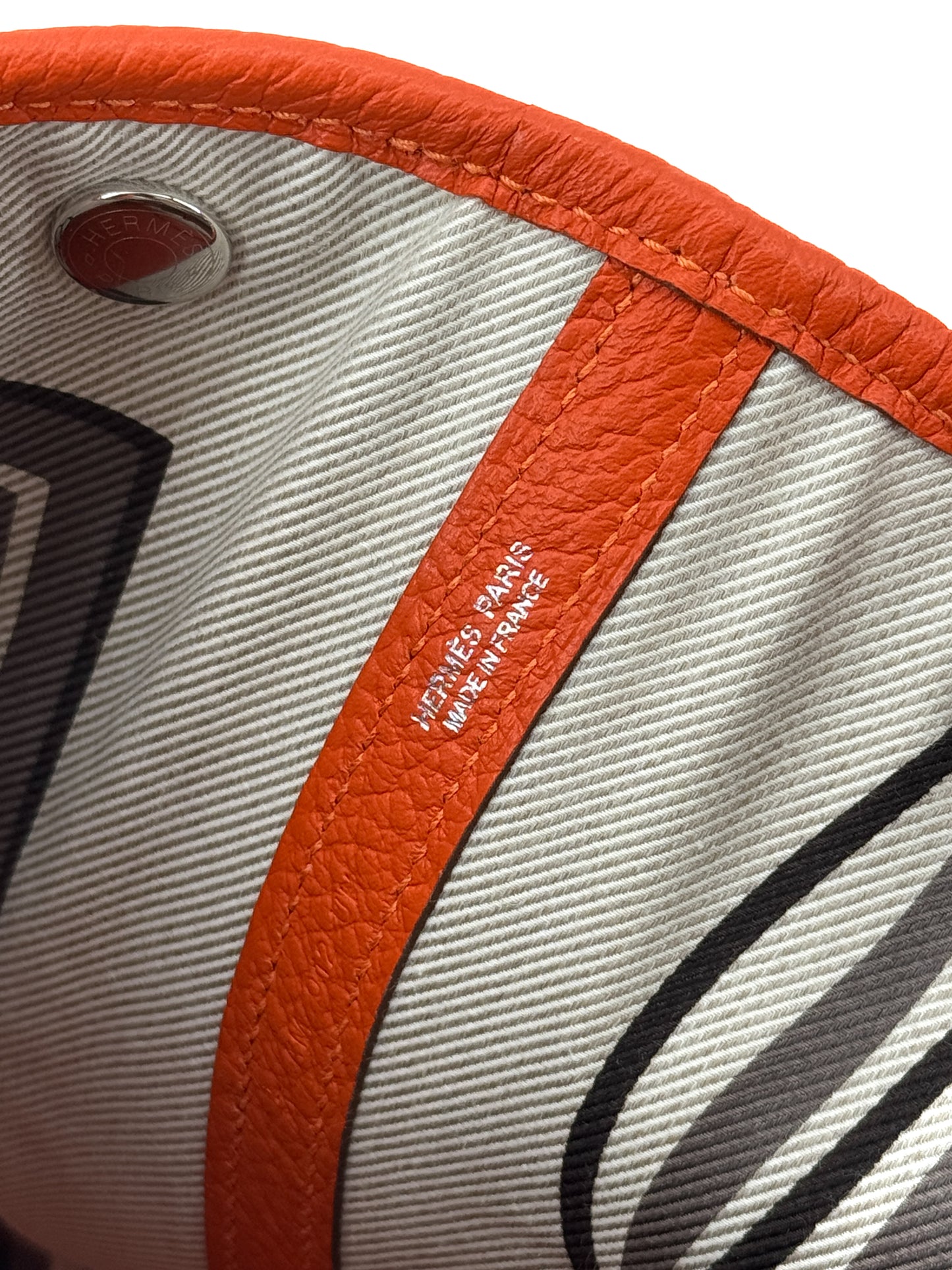 Hermès Garden Party 36 en cuir Clémence orange – L’élégance du cabas iconique au format généreux
