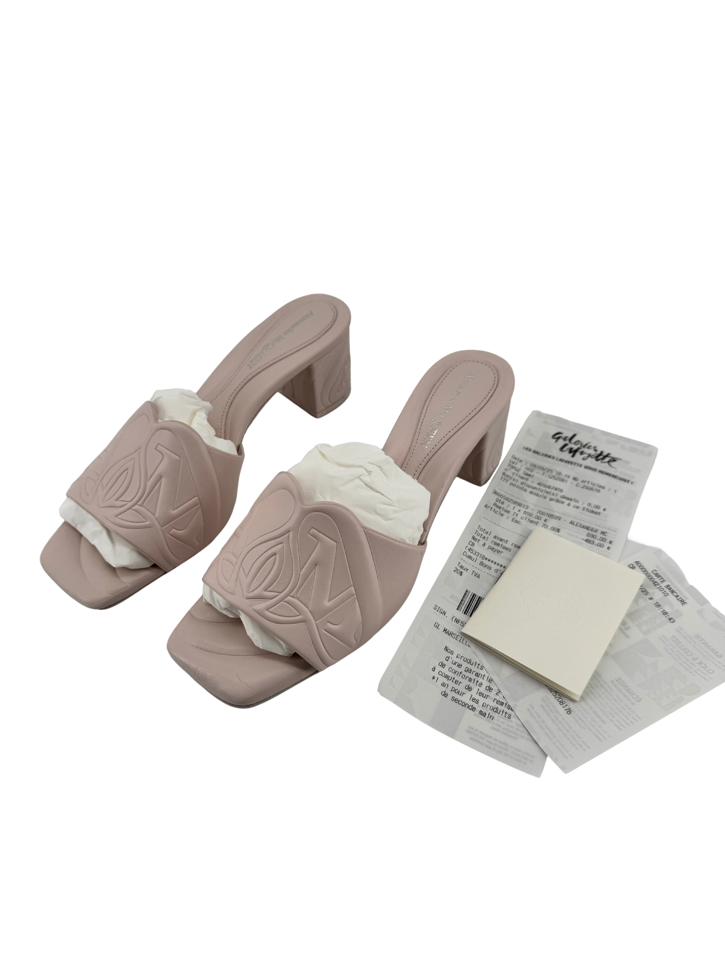 Sandales Alexander McQueen en cuir rose poudré – New Gloss Calf