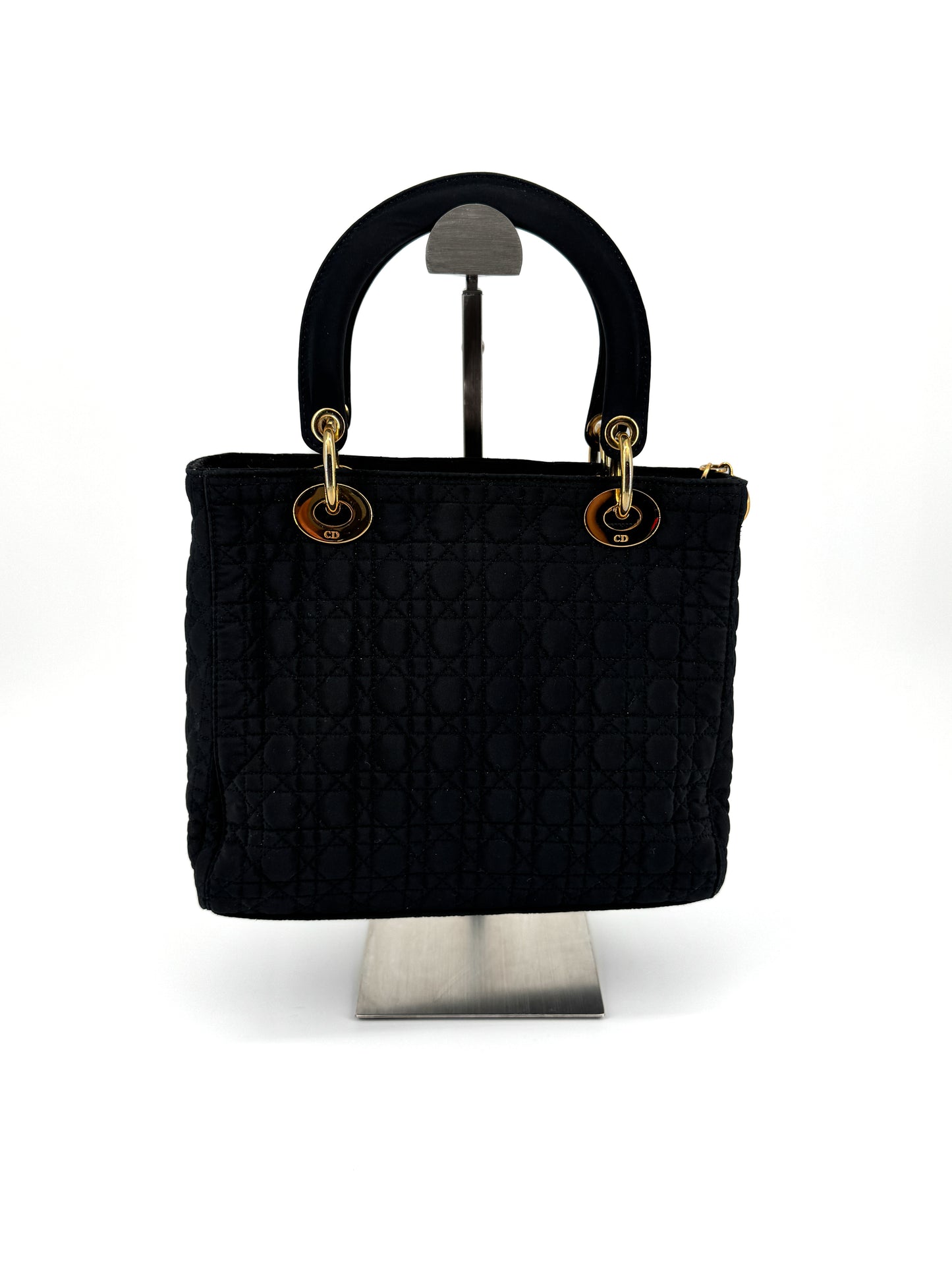 Sac Lady Dior en Nylon Bleu Marine Cannage – John Galliano