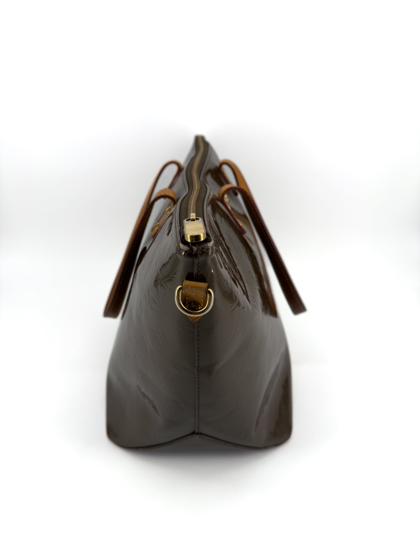 Sac Louis Vuitton Bellevue PM en cuir verni Monogram marron
