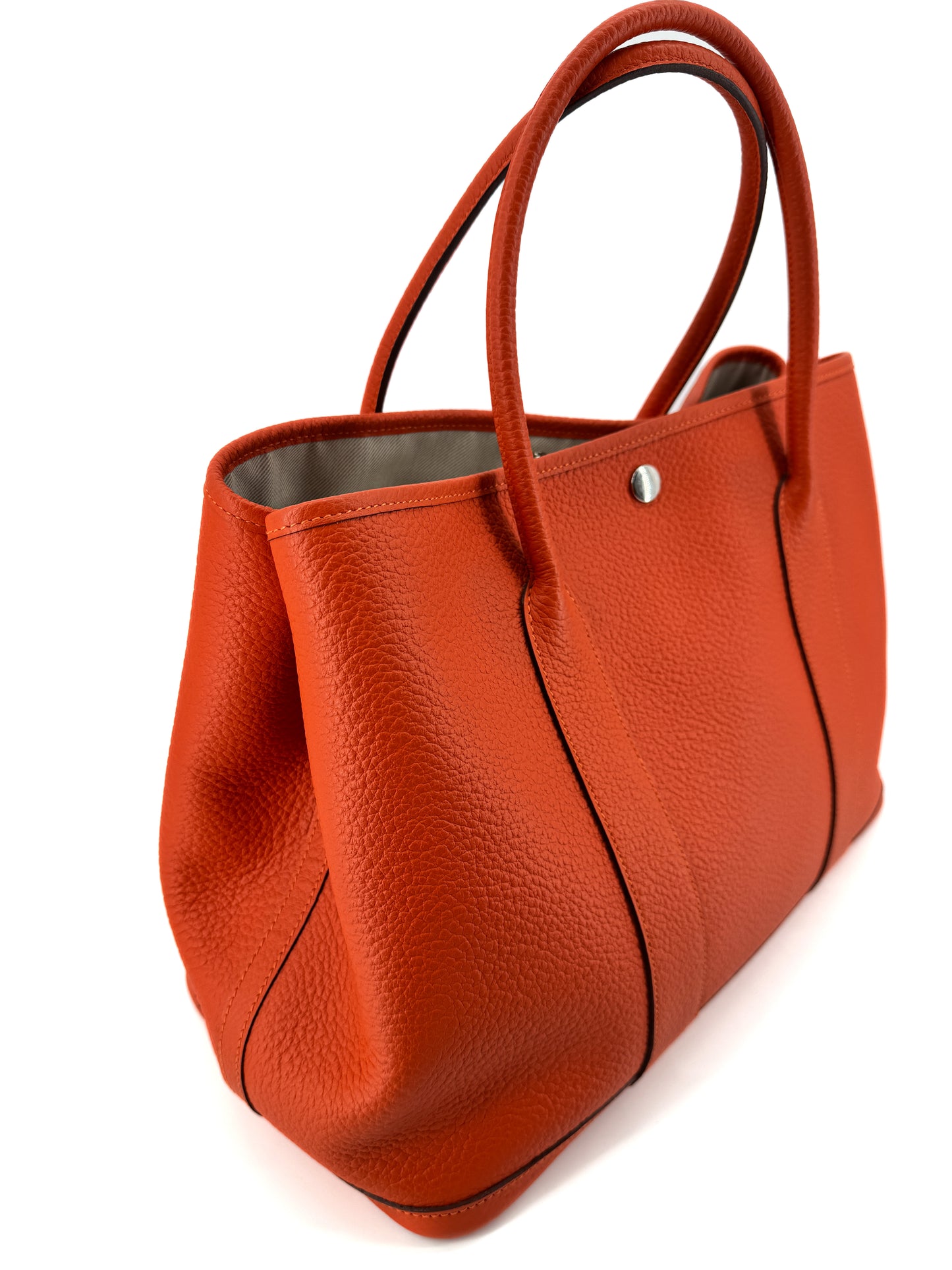 Hermès Garden Party 36 en cuir Clémence orange – L’élégance du cabas iconique au format généreux