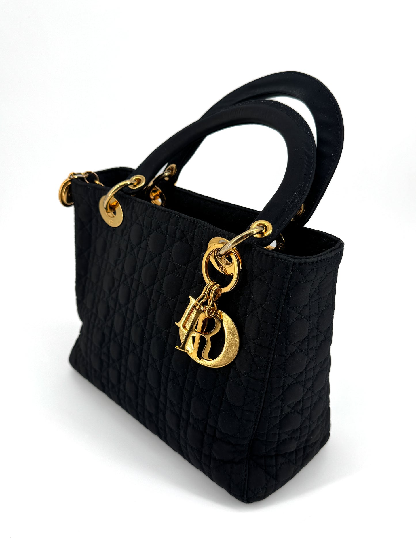 Sac Lady Dior en Nylon Bleu Marine Cannage – John Galliano