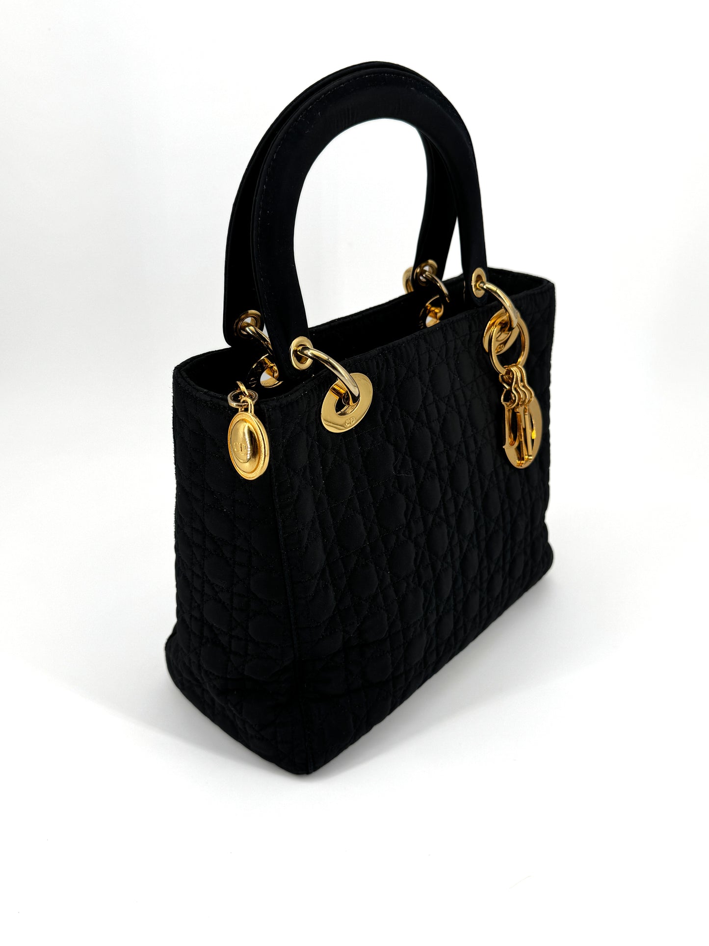 Sac Lady Dior en Nylon Bleu Marine Cannage – John Galliano