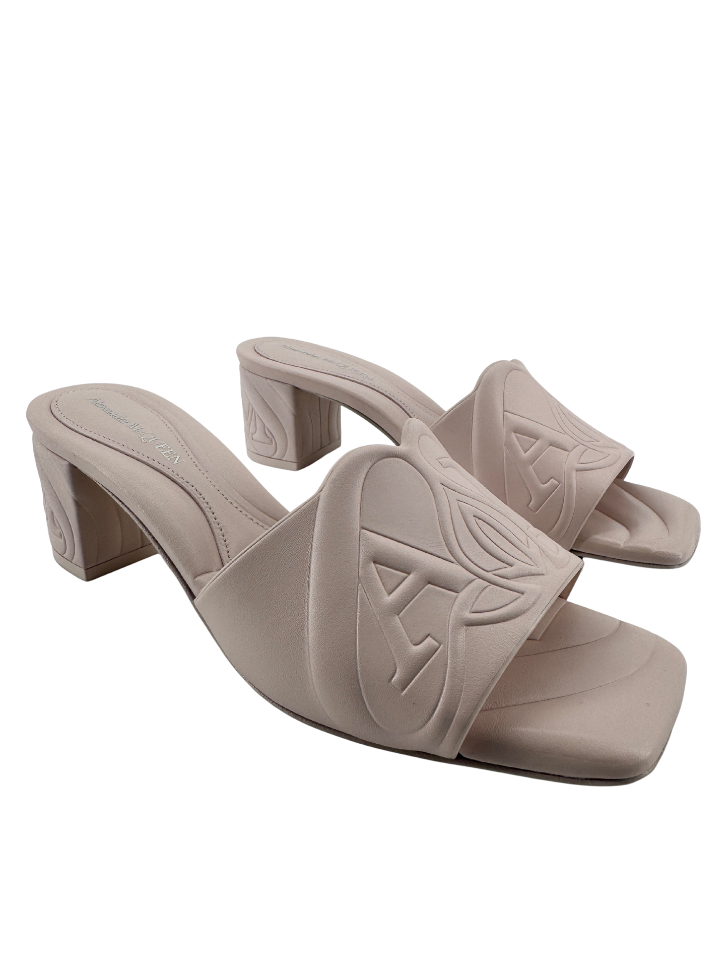 Sandales Alexander McQueen en cuir rose poudré – New Gloss Calf