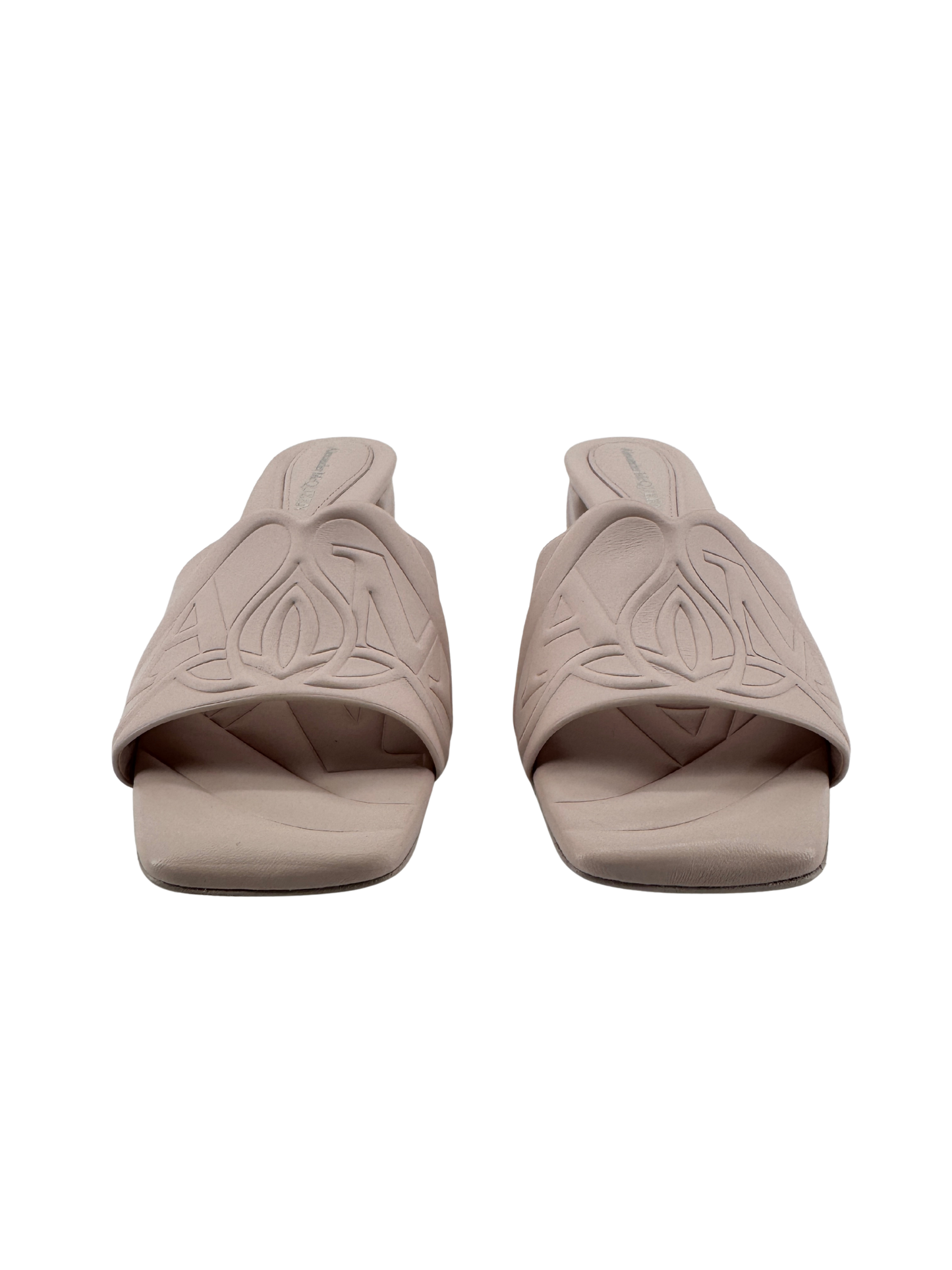 Sandales Alexander McQueen en cuir rose poudré – New Gloss Calf