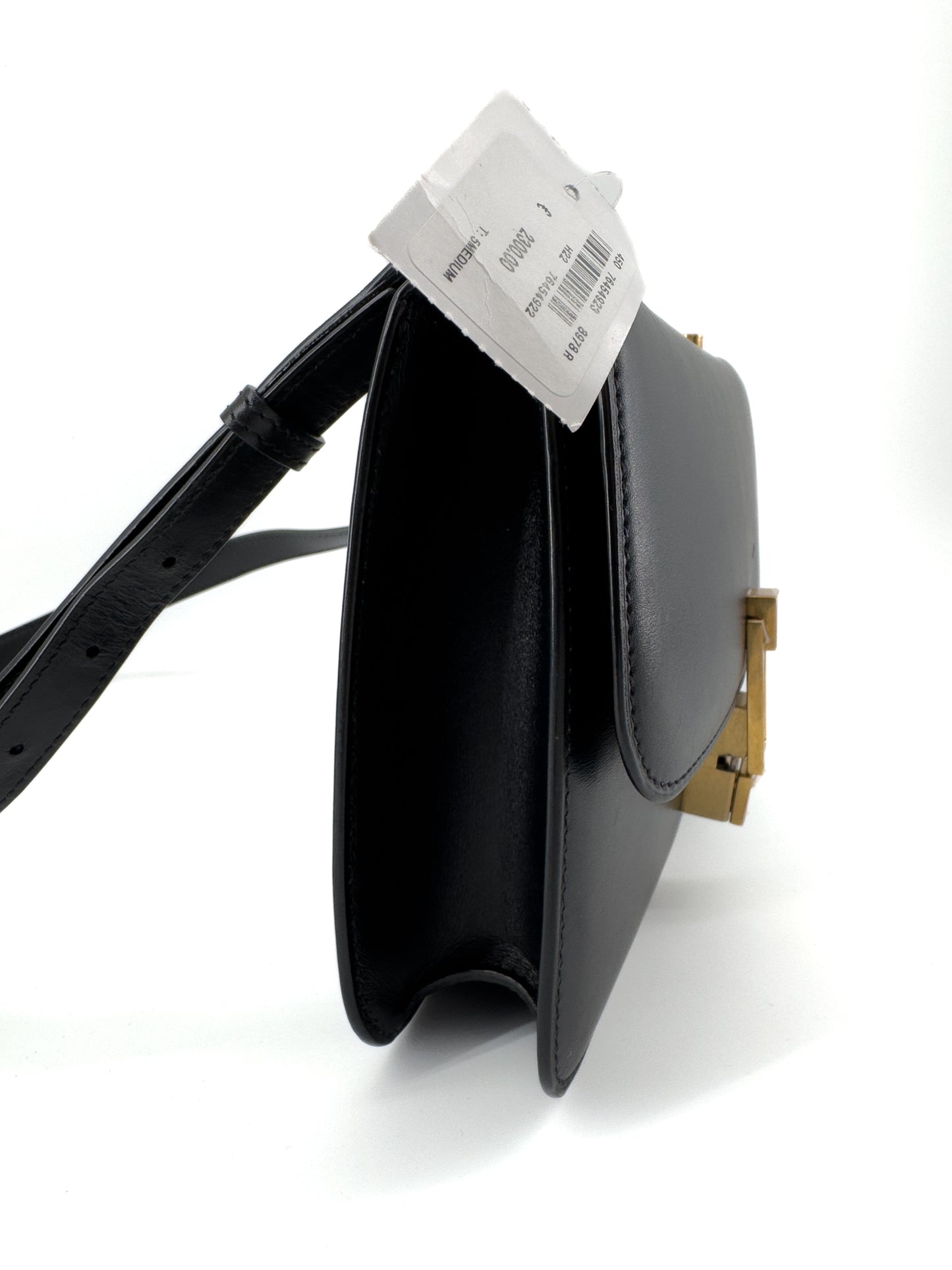 Sac Bandoulière Saint Laurent « Le Carré Satchel » en Cuir Noir — Élégance Architecturale et Intemporalité Parisienne