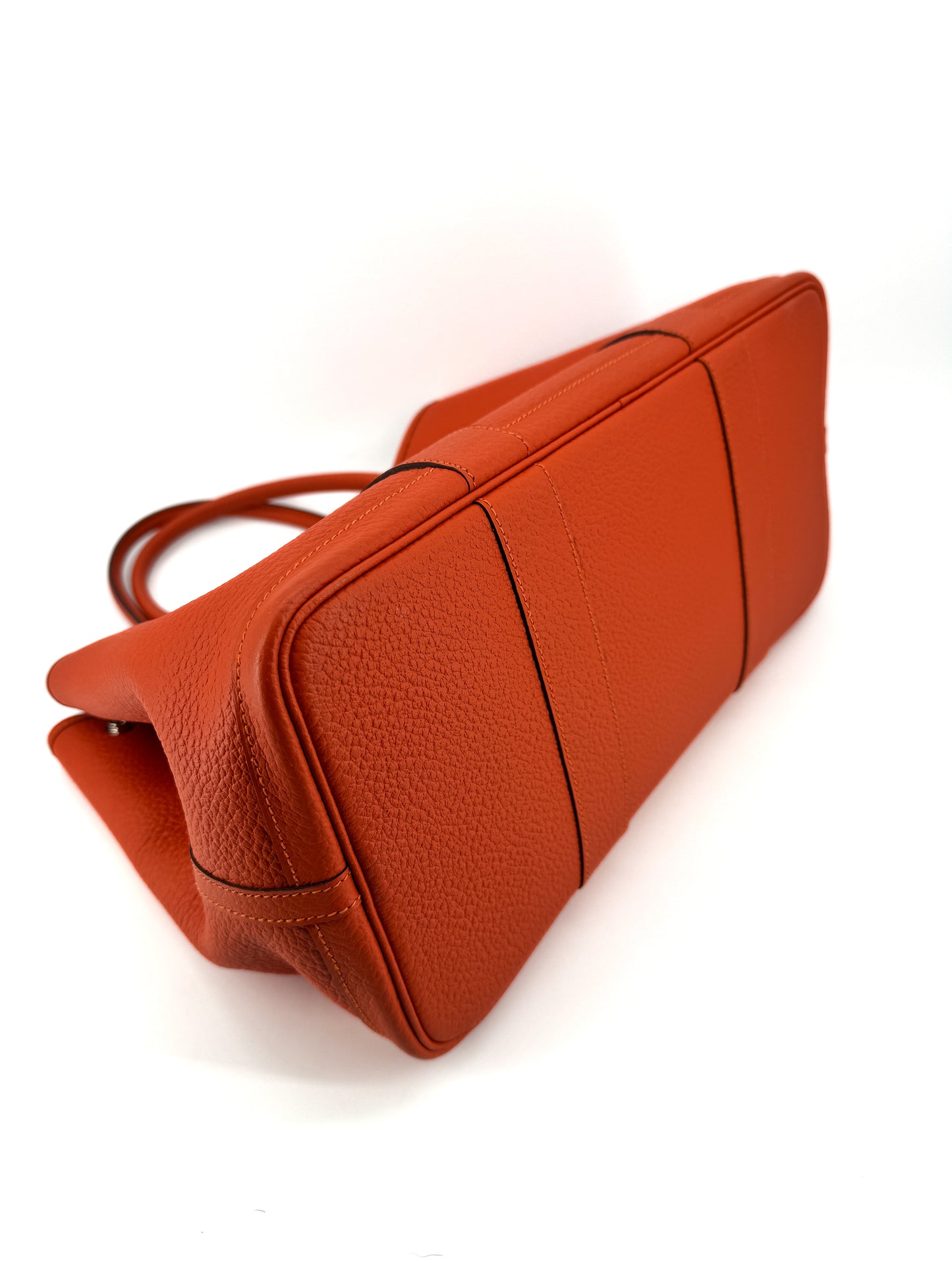 Hermès Garden Party 36 en cuir Clémence orange – L’élégance du cabas iconique au format généreux