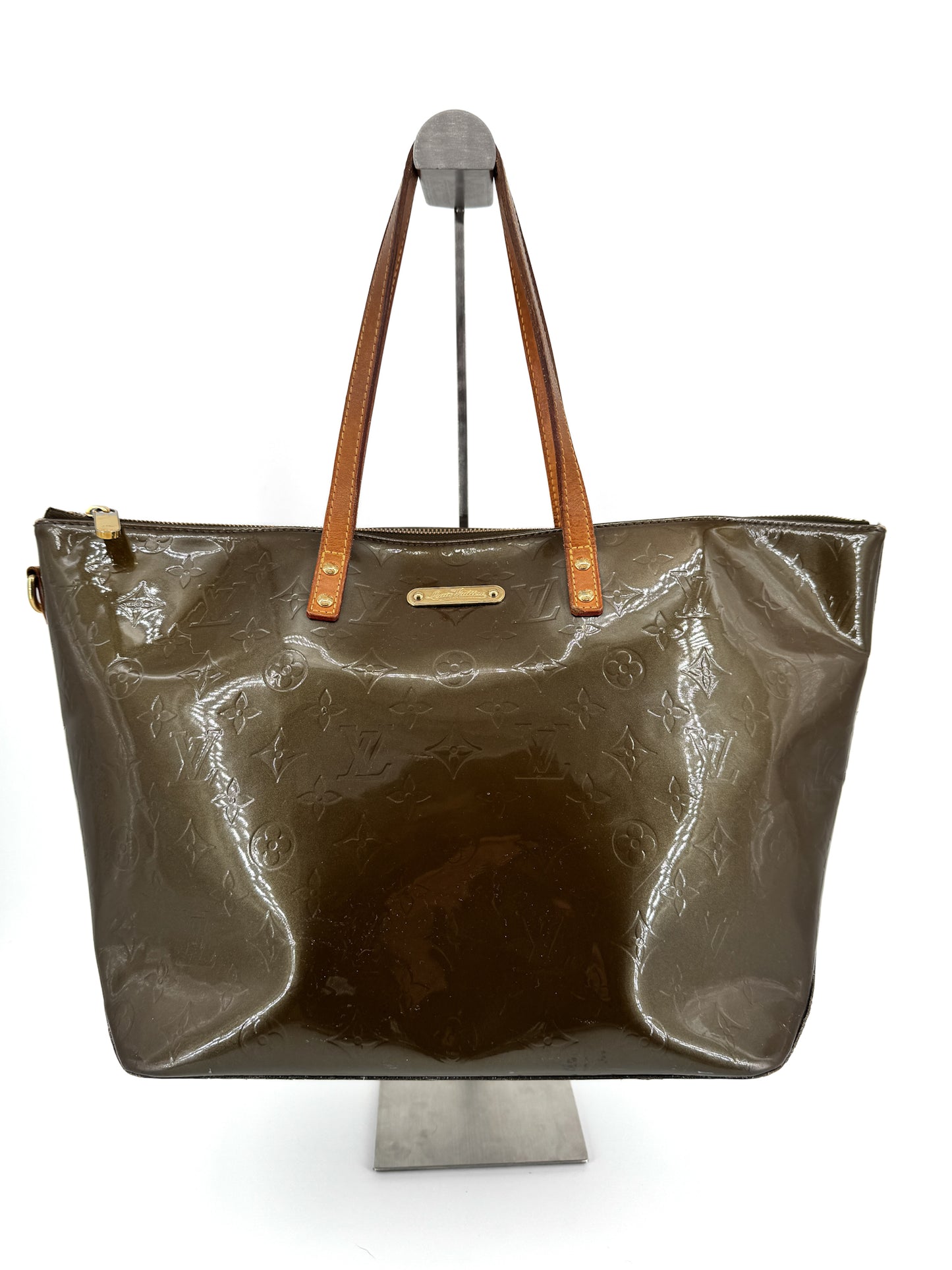 Sac Louis Vuitton Bellevue PM en cuir verni Monogram marron