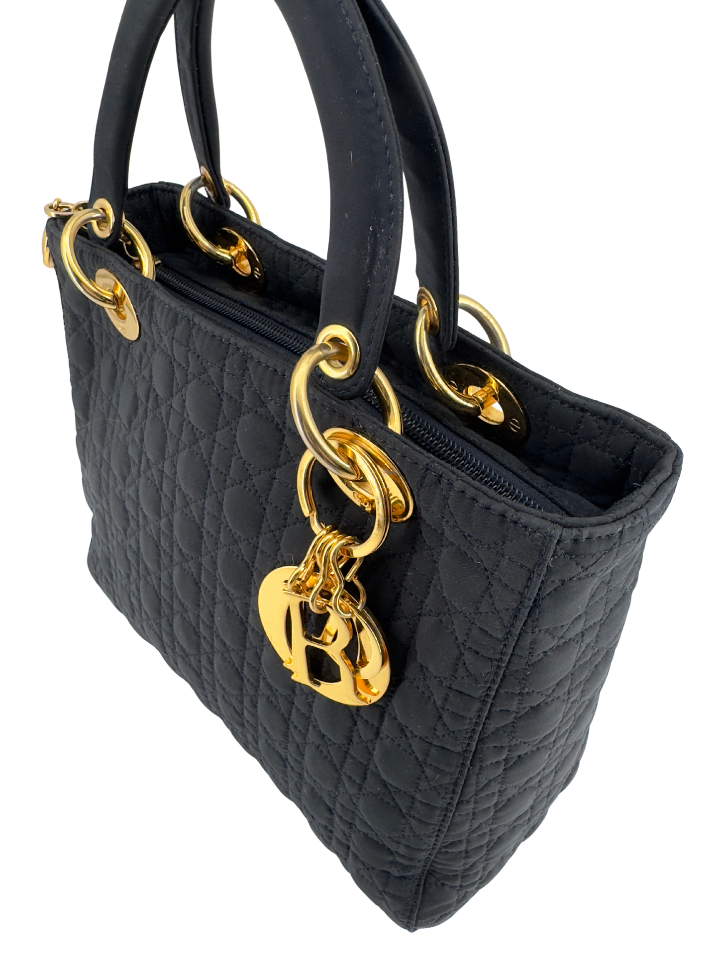 Lady Dior Navy Blue Nylon Cannage Bag