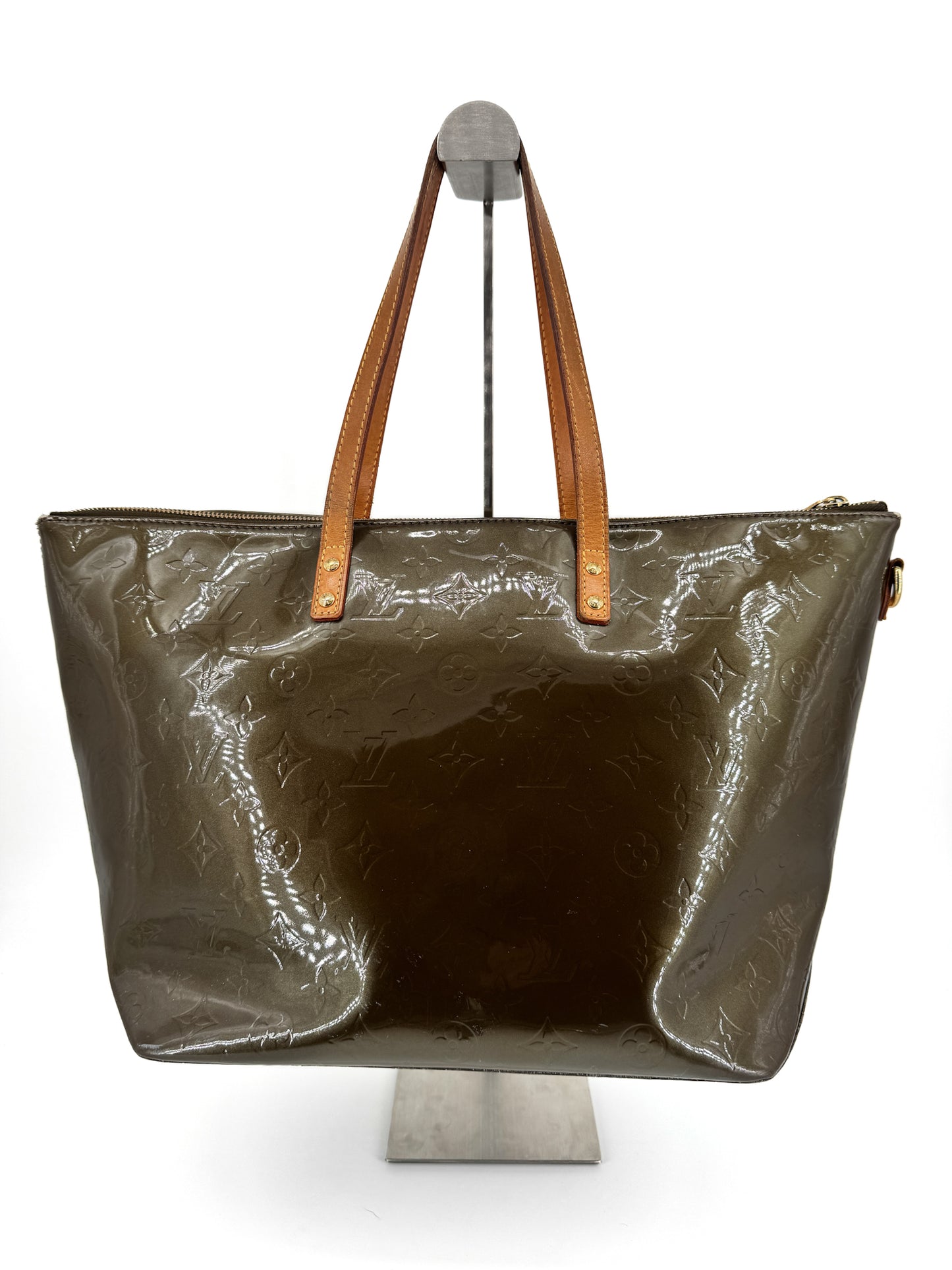 Sac Louis Vuitton Bellevue PM en cuir verni Monogram marron