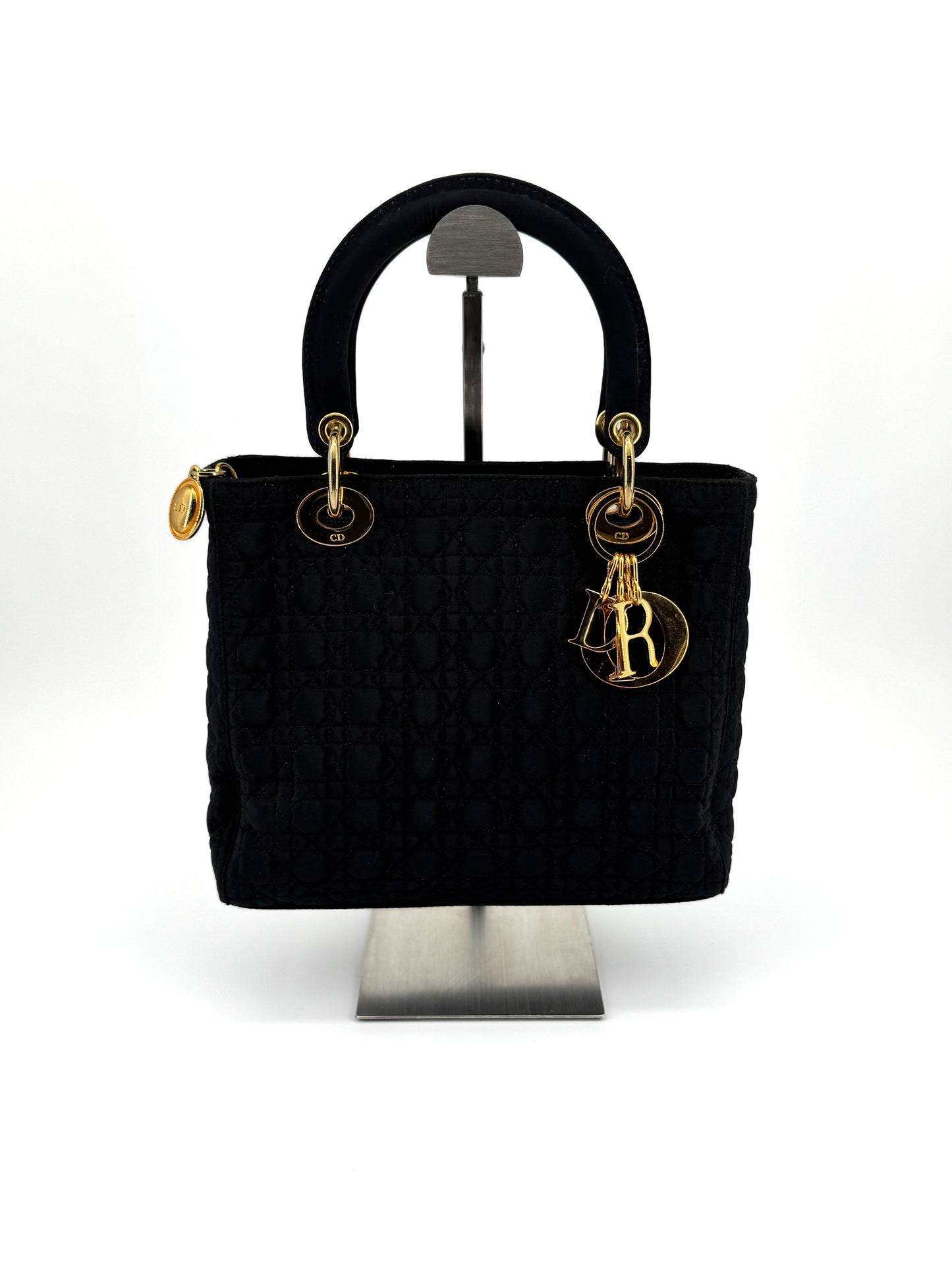 Sac Lady Dior en Nylon Bleu Marine Cannage – John Galliano