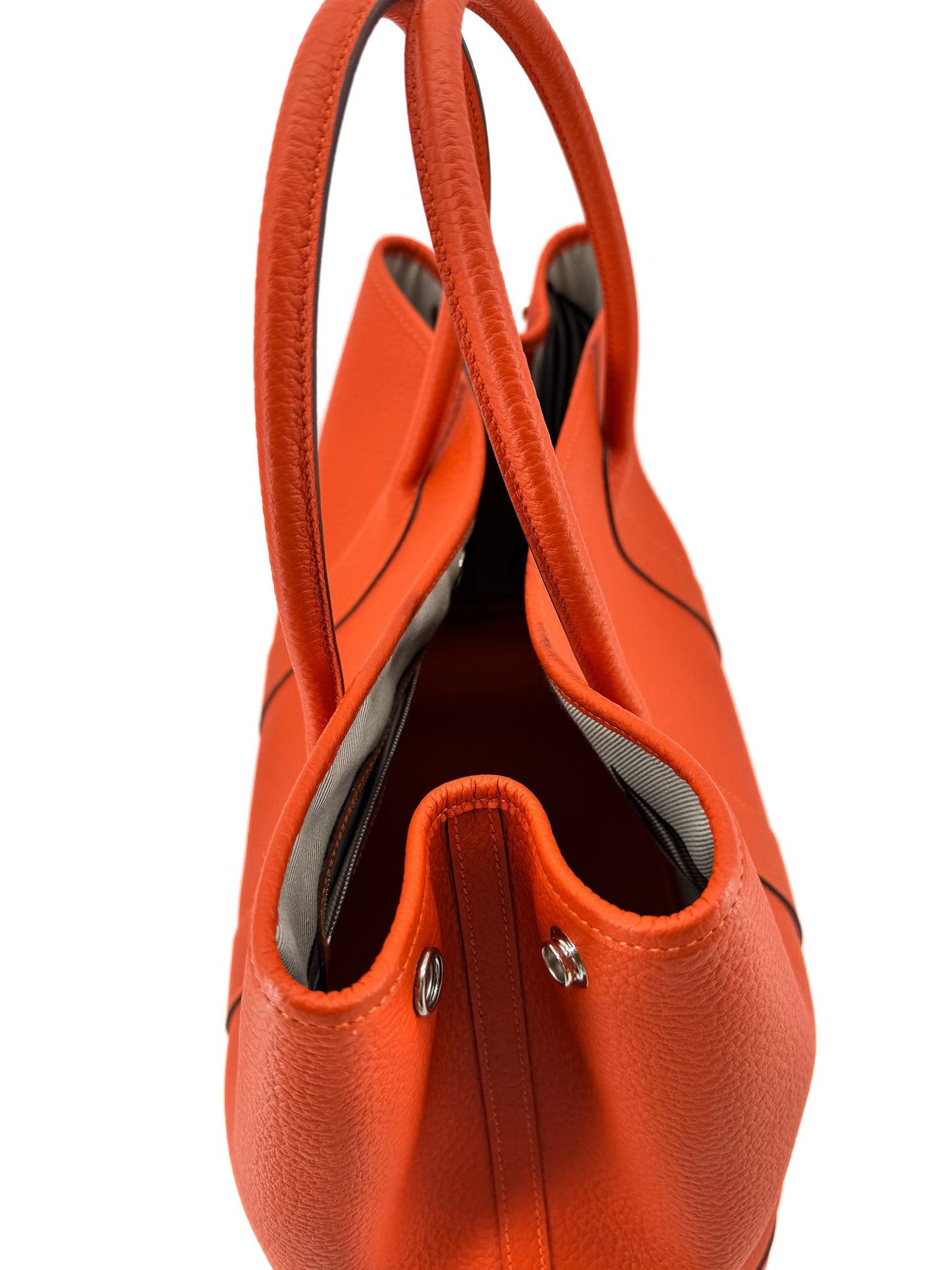 Hermès Garden Party 36 en cuir Clémence orange – L’élégance du cabas iconique au format généreux