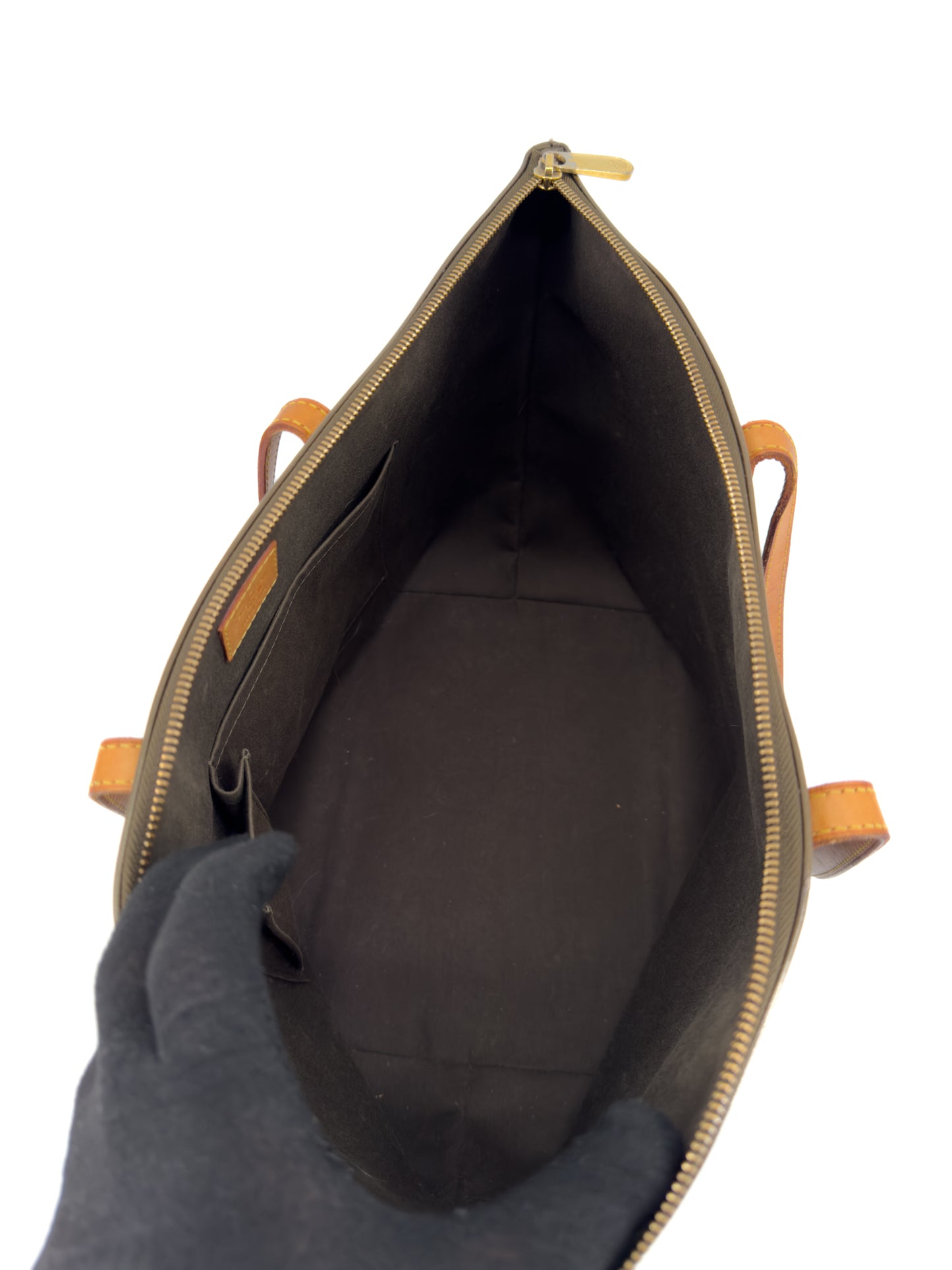 Sac Louis Vuitton Bellevue PM en cuir verni Monogram marron