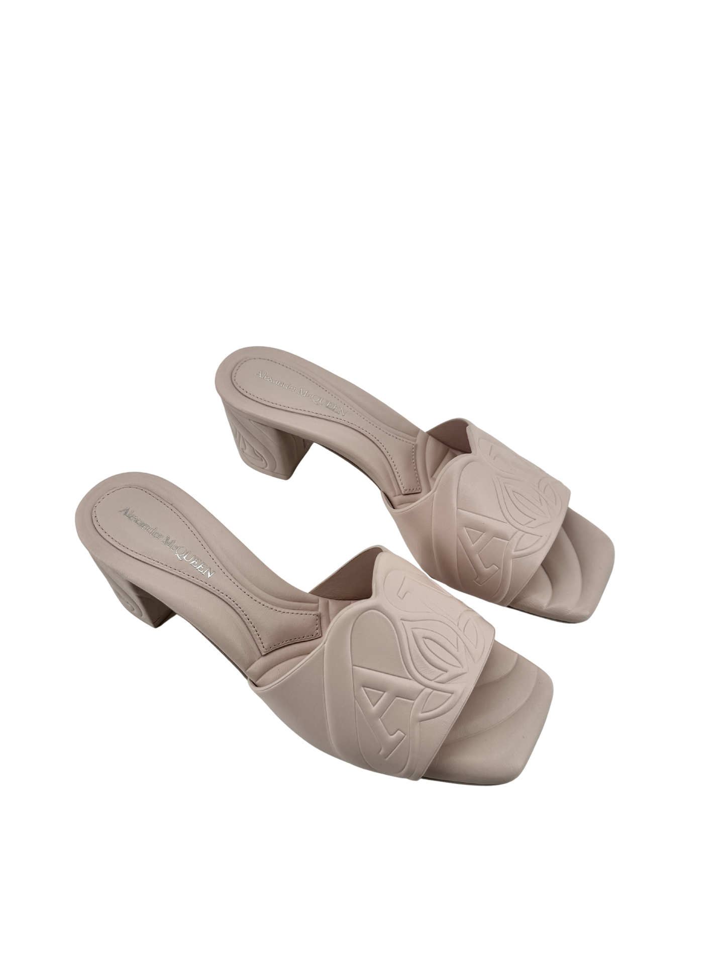 Sandales Alexander McQueen en cuir rose poudré – New Gloss Calf