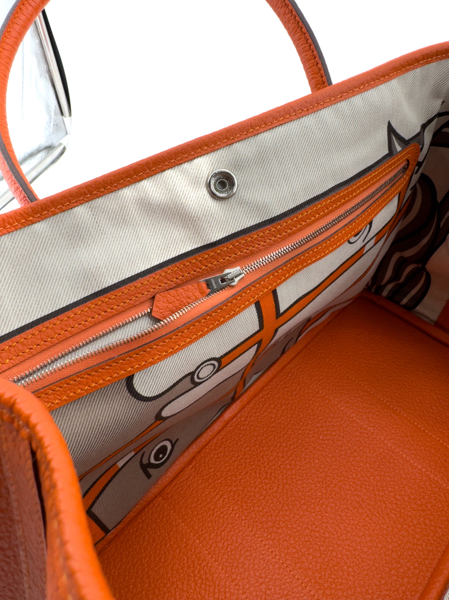 Hermès Garden Party 36 en cuir Clémence orange – L’élégance du cabas iconique au format généreux