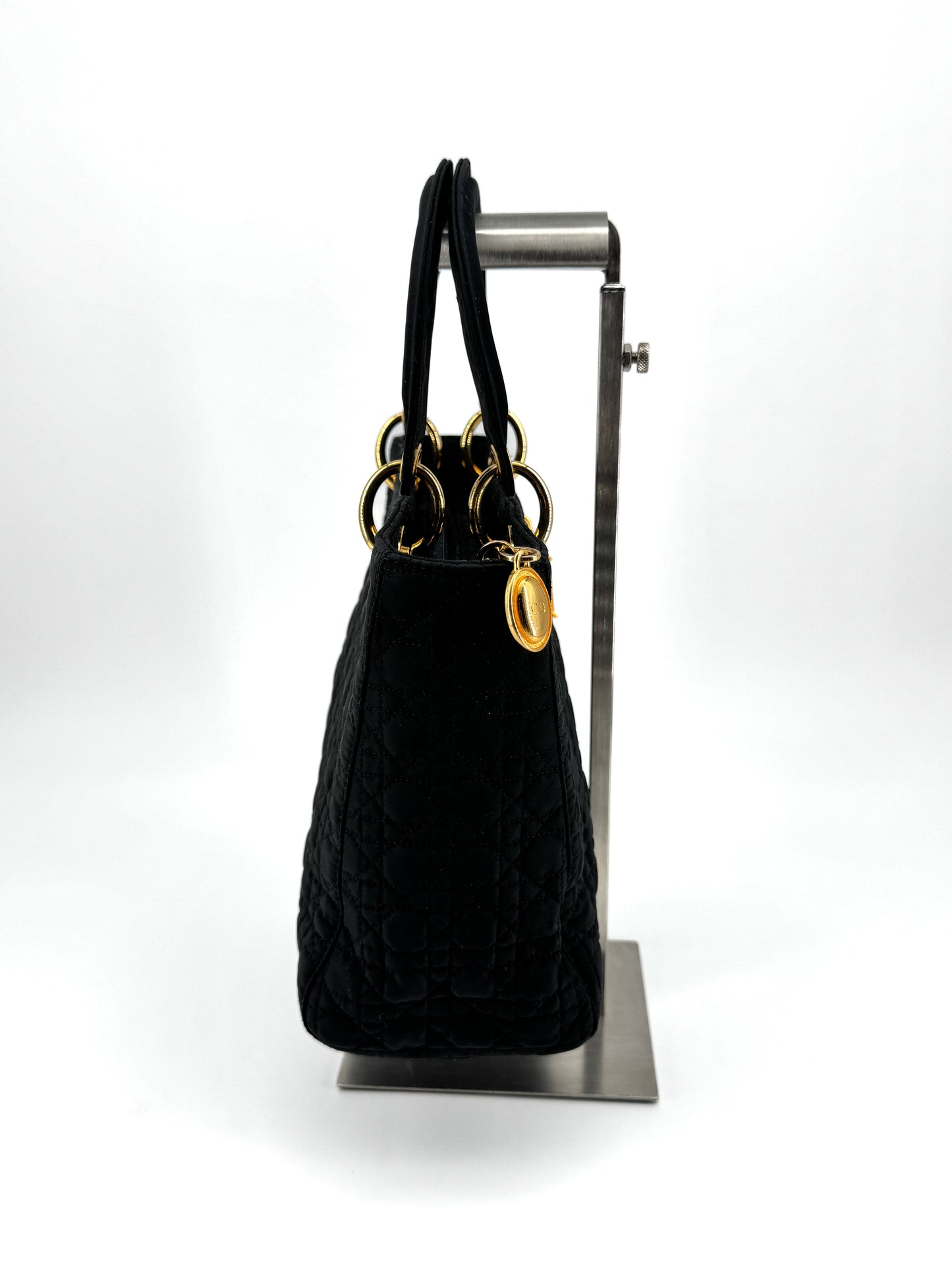 Sac Lady Dior en Nylon Bleu Marine Cannage – John Galliano