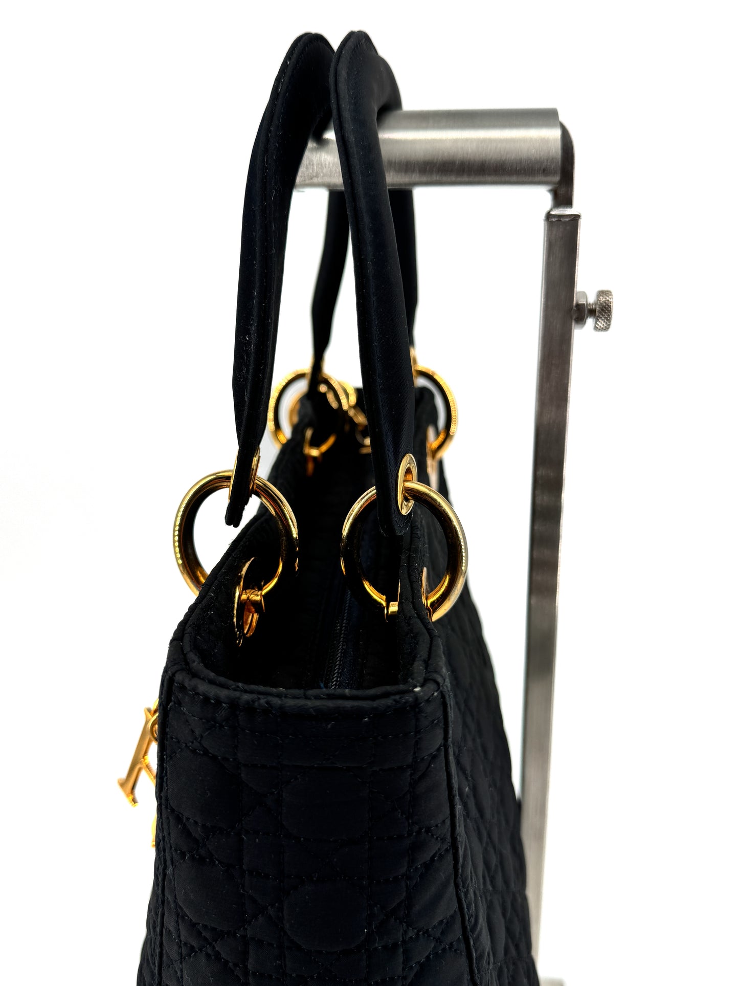 Sac Lady Dior en Nylon Bleu Marine Cannage – John Galliano