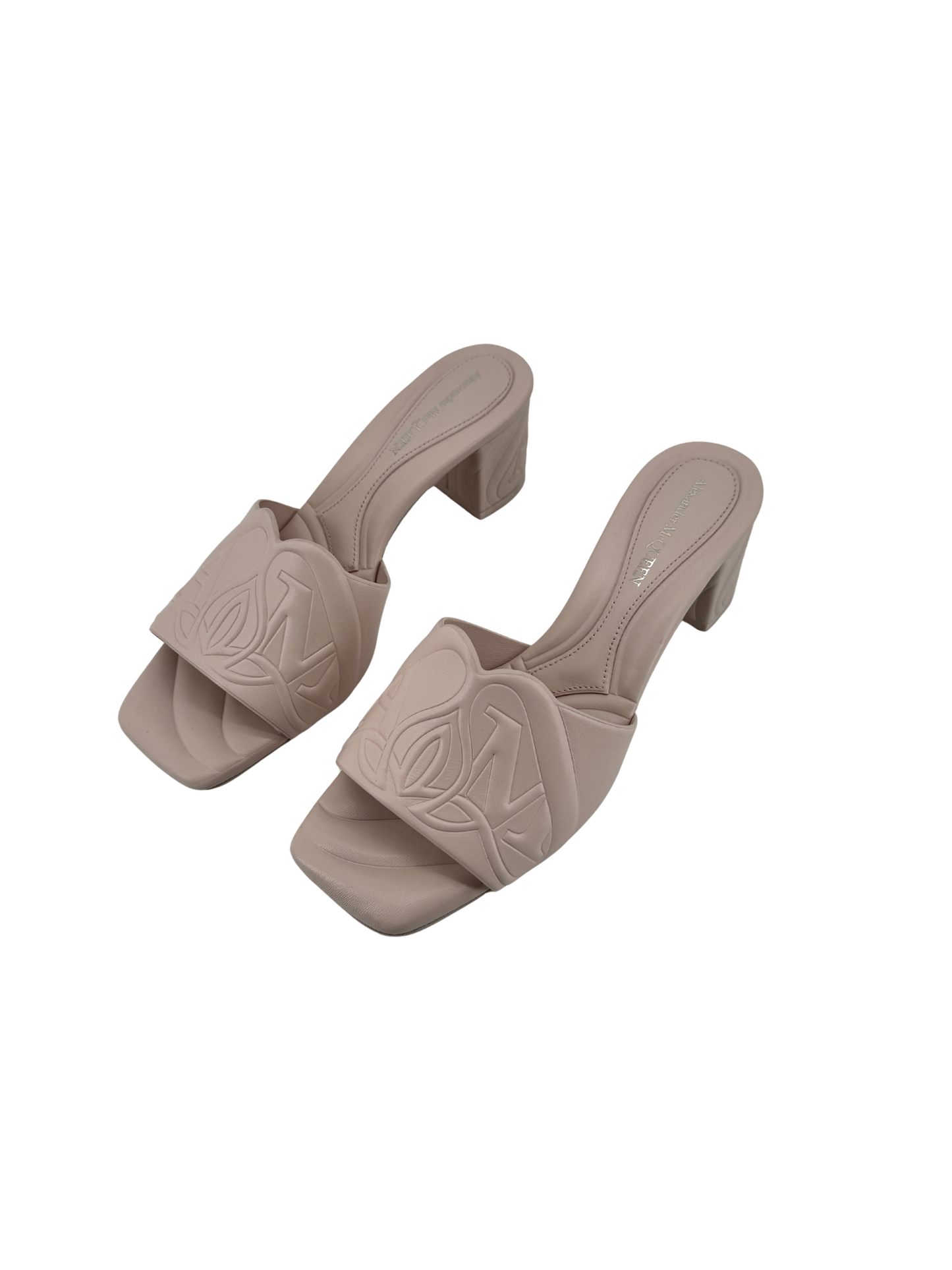 Sandales Alexander McQueen en cuir rose poudré – New Gloss Calf