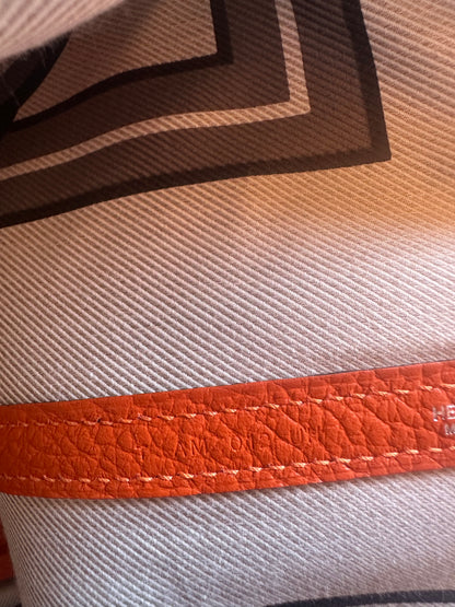 Hermès Garden Party 36 en cuir Clémence orange – L’élégance du cabas iconique au format généreux