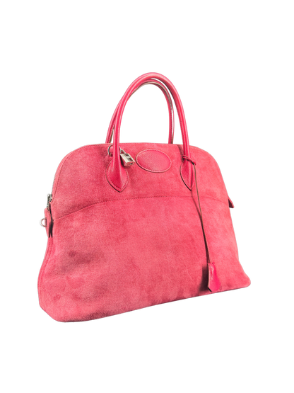 Sac Hermès Bolide 35 en Daim Rose Vintage – L’Élégance Intemporelle d’un Icône du Luxe