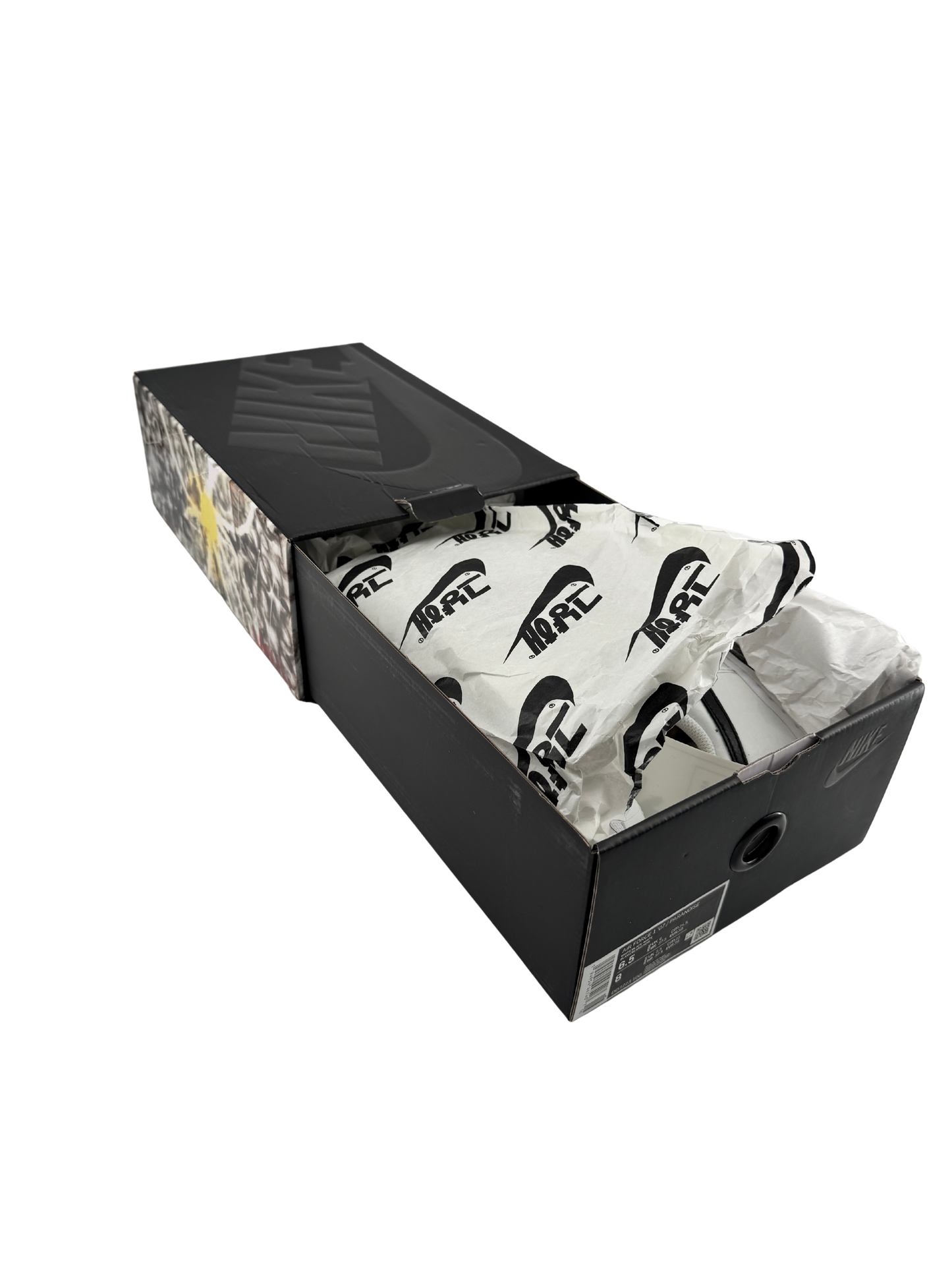 Nike x G-DRAGON (PEACEMINUSONE) — Air Force 1 Low “Para-Noise 2.0” cuir enduit blanc & swoosh noir (2020) | Réf. DD3223-100