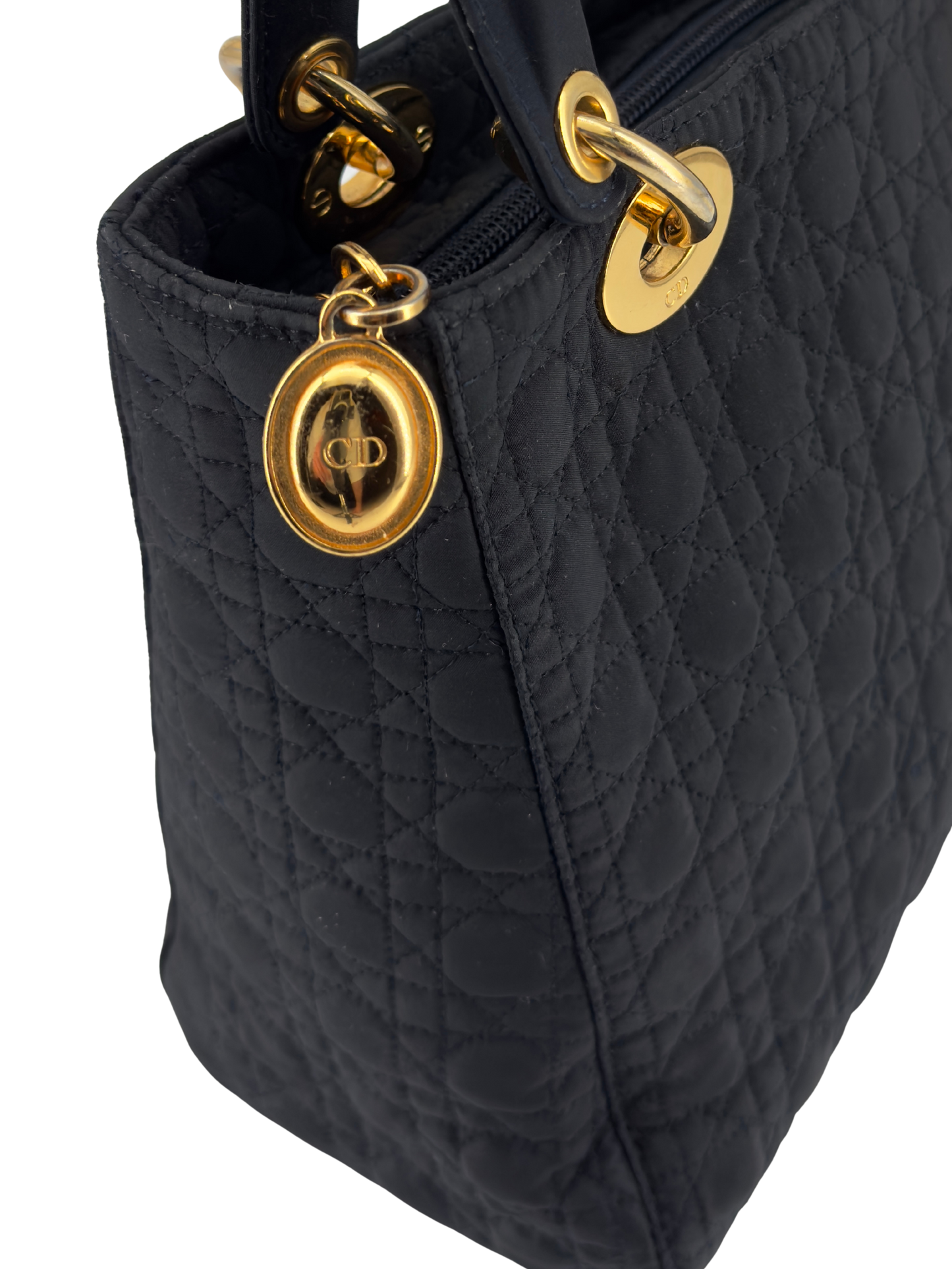 Lady Dior Navy Blue Nylon Cannage Bag