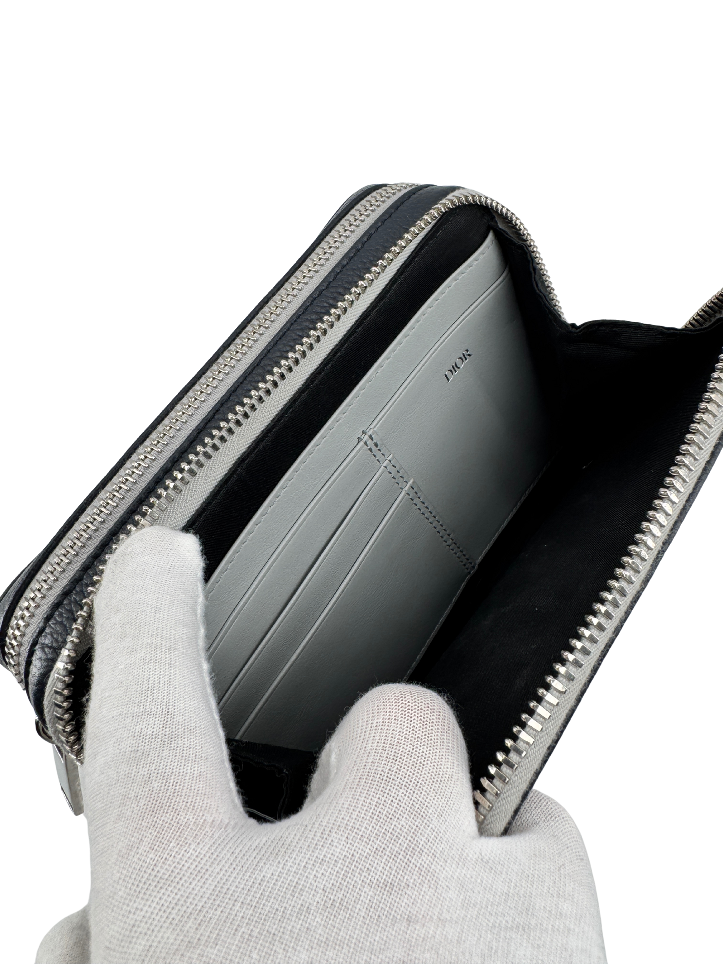 Dior Navy/Gray Leather Shoulder Bag — Contemporary Elegance by Dior