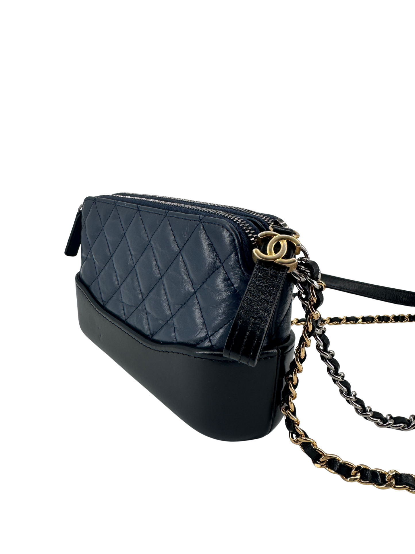 Chanel Gabrielle Small in quilted blue and black lambskin – Timeless elegance of 2018