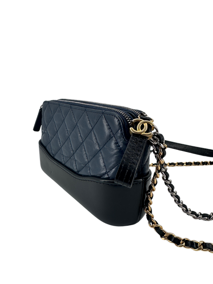 Chanel Gabrielle Small in quilted blue and black lambskin – Timeless elegance of 2018