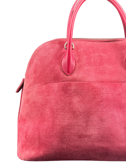 Sac Hermès Bolide 35 en Daim Rose Vintage – L’Élégance Intemporelle d’un Icône du Luxe