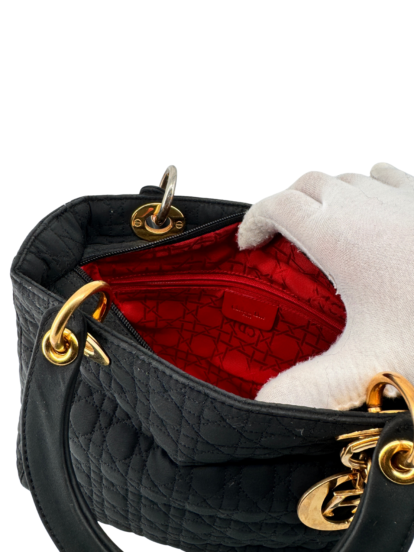 Lady Dior Navy Blue Nylon Cannage Bag