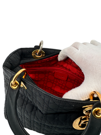 Lady Dior Navy Blue Nylon Cannage Bag