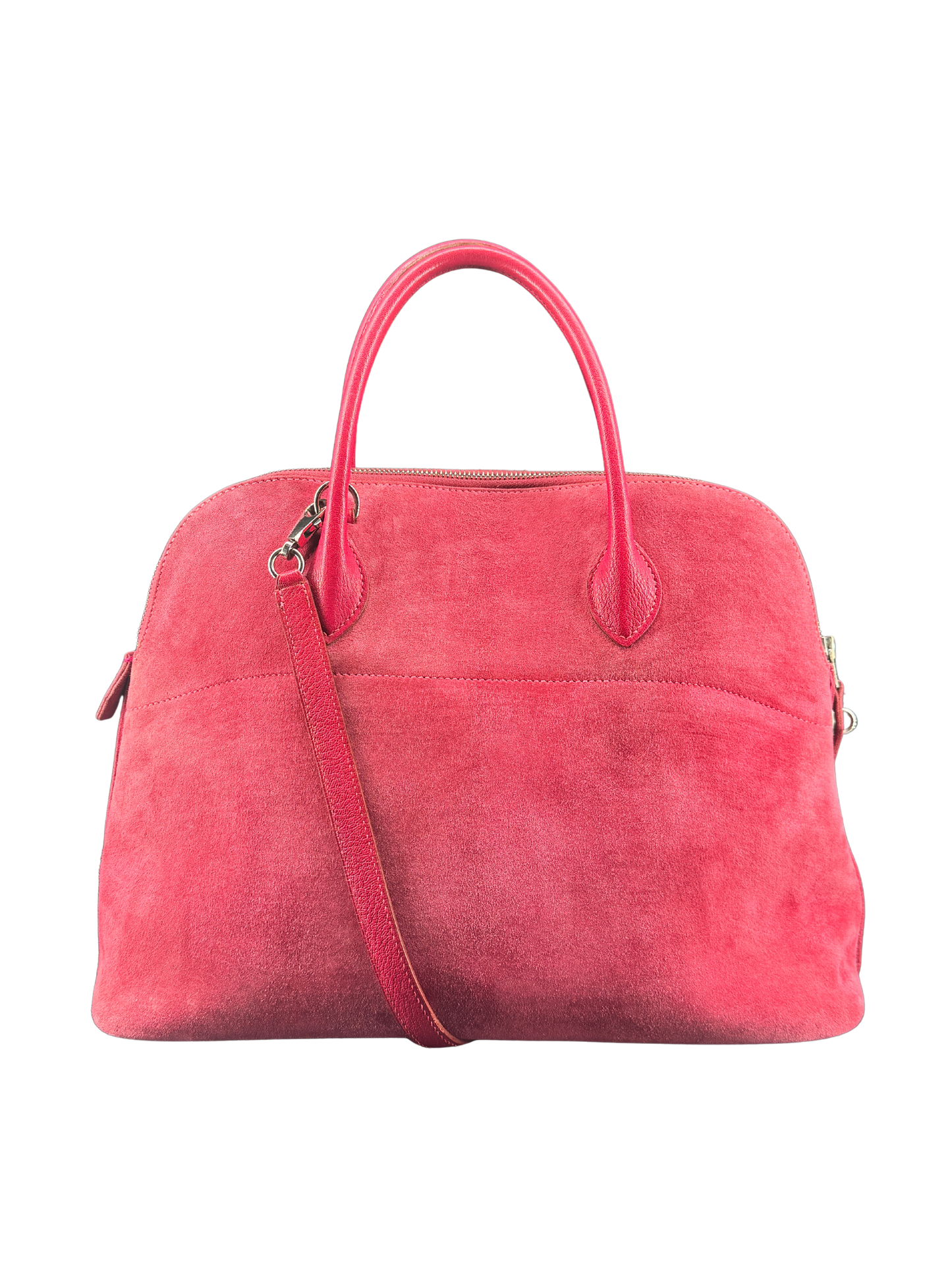 Sac Hermès Bolide 35 en Daim Rose Vintage – L’Élégance Intemporelle d’un Icône du Luxe