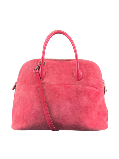 Sac Hermès Bolide 35 en Daim Rose Vintage – L’Élégance Intemporelle d’un Icône du Luxe