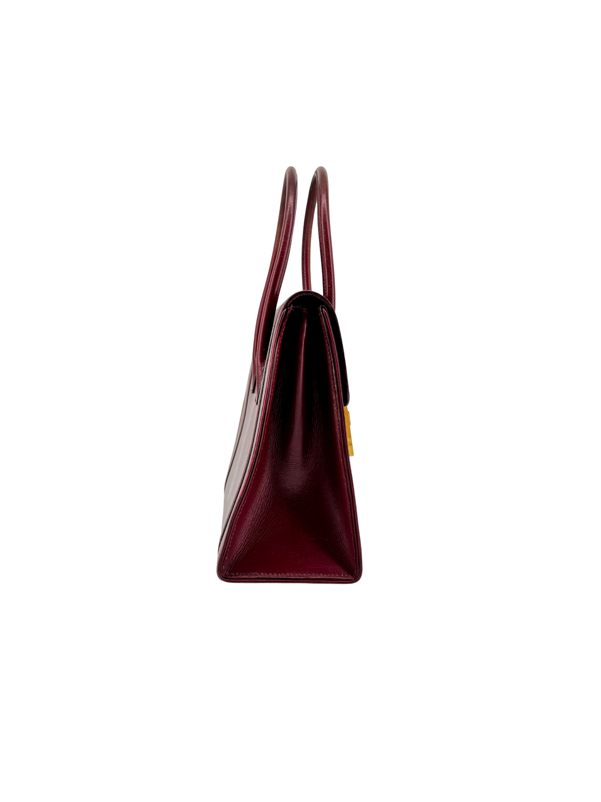 Sac Hermès Drag 27 Vintage Circa 1970 en Cuir Box Rouge, Doublure Chèvre Rouge, Bijouterie Plaquée Or — Pièce expertisée