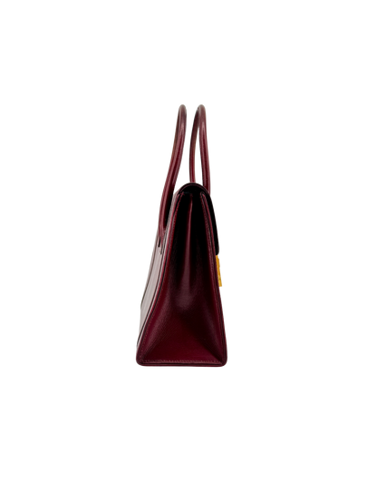 Sac Hermès Drag 27 Vintage Circa 1970 en Cuir Box Rouge, Doublure Chèvre Rouge, Bijouterie Plaquée Or — Pièce expertisée