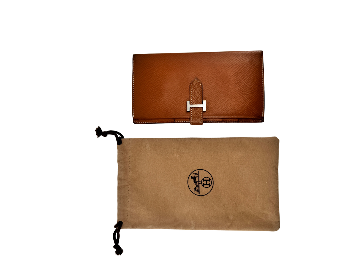 Hermès Béarn Soufflet — Cuir Epsom Gold, Fermoir H Palladié