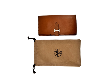 Hermès Béarn Soufflet — Cuir Epsom Gold, Fermoir H Palladié