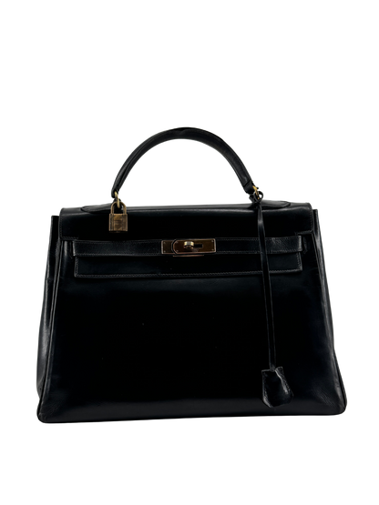 Hermès Kelly 32 Retourne — Veau Box Noir, circa 1965
