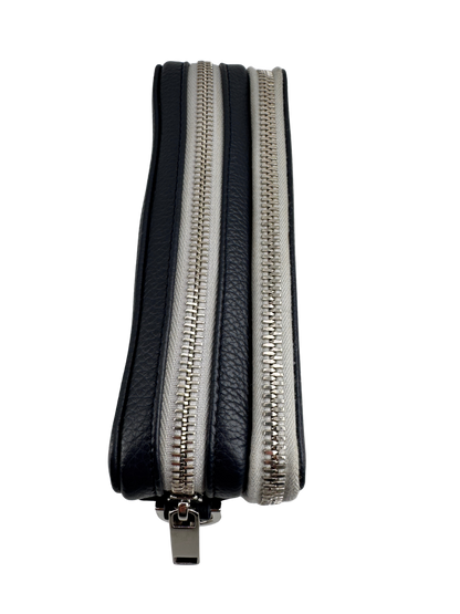 Dior Navy/Gray Leather Shoulder Bag — Contemporary Elegance by Dior