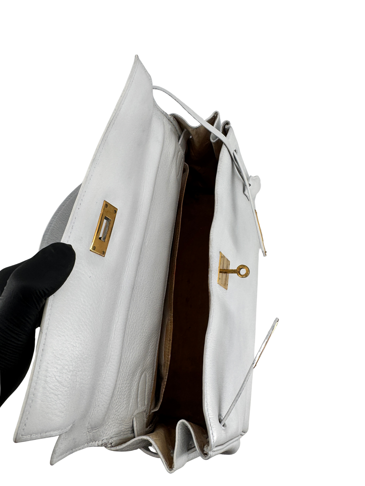 Hermès Kelly Retourné 32 — Veau Grainé Blanc, circa 1965
