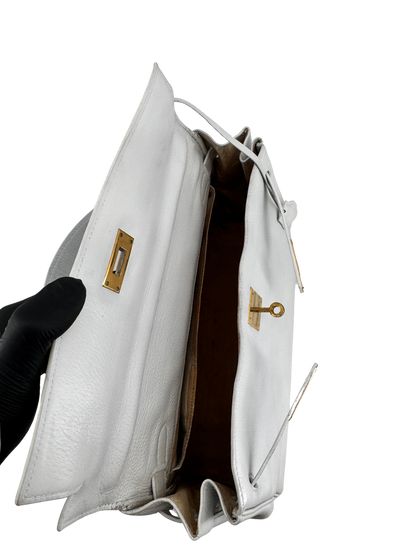Hermès Kelly Retourné 32 — Veau Grainé Blanc, circa 1965