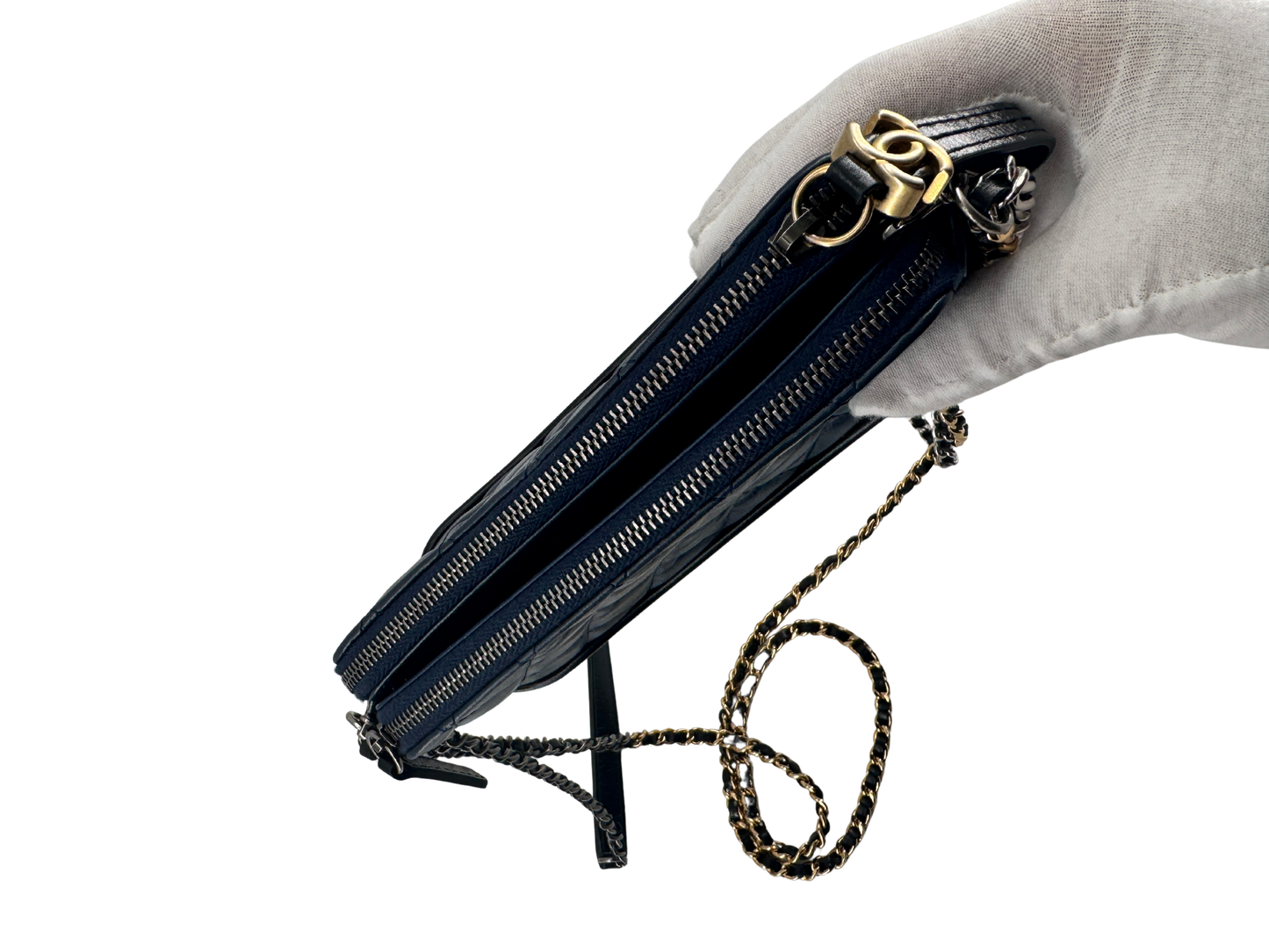 Chanel Gabrielle Small in quilted blue and black lambskin – Timeless elegance of 2018