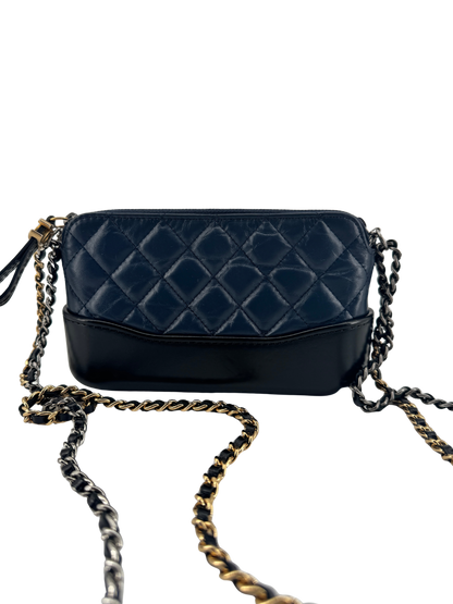 Chanel Gabrielle Small in quilted blue and black lambskin – Timeless elegance of 2018