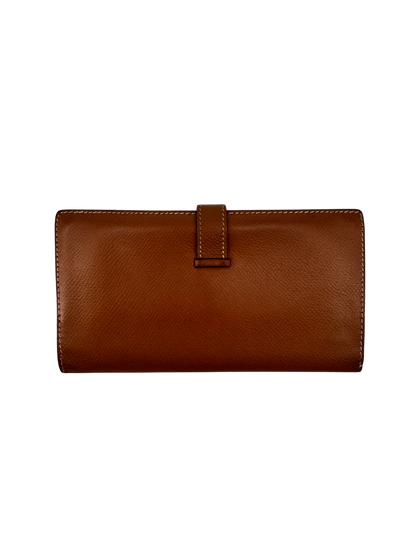 Hermès Béarn Soufflet — Cuir Epsom Gold, Fermoir H Palladié