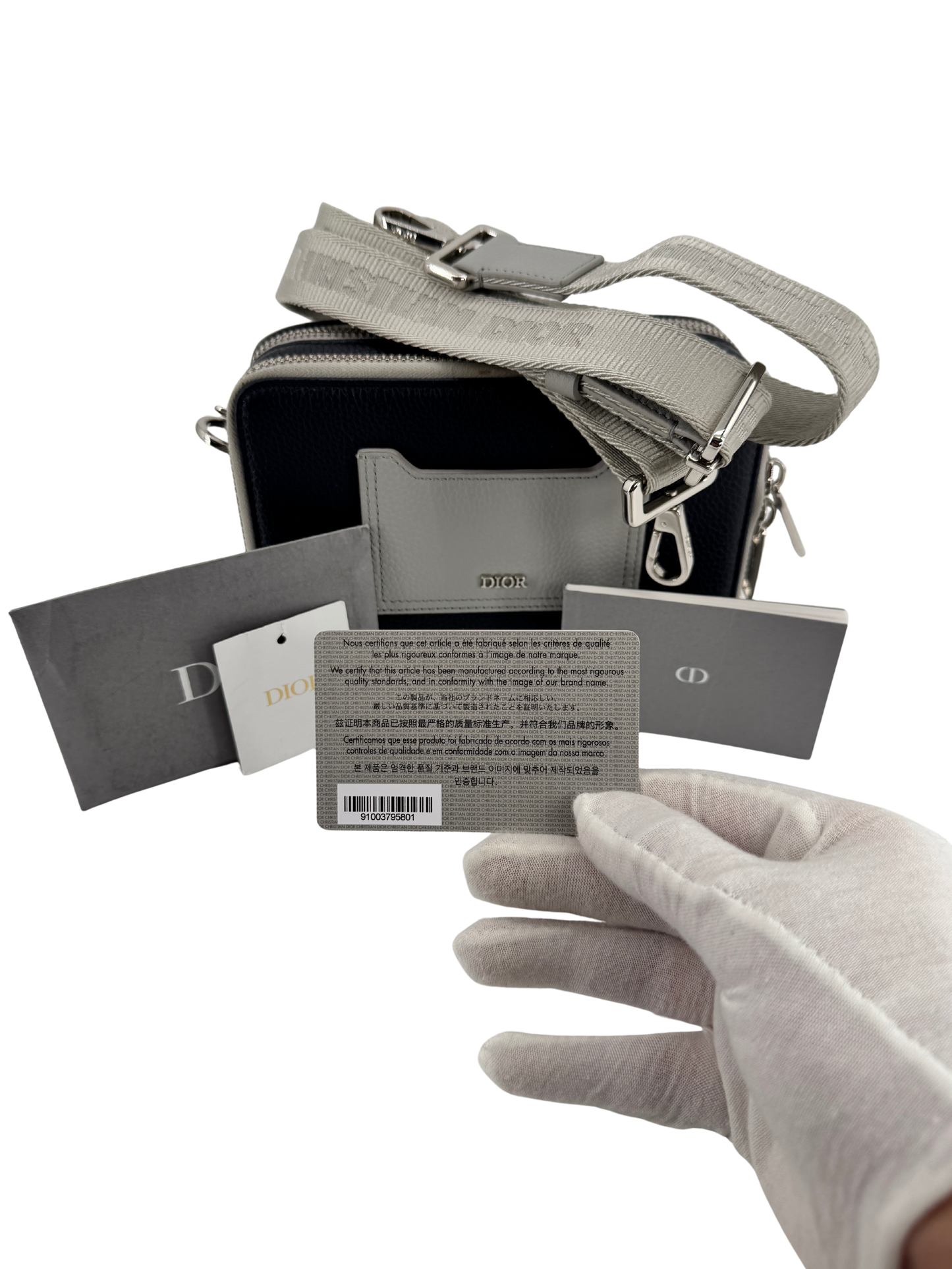 Dior Navy/Gray Leather Shoulder Bag — Contemporary Elegance by Dior