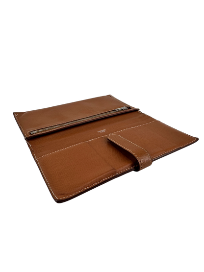 Hermès Béarn Soufflet — Cuir Epsom Gold, Fermoir H Palladié