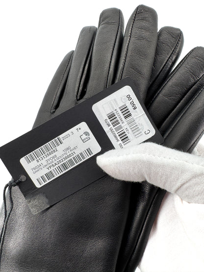 Gants Yves Saint Laurent en cuir noir – Élégance intemporelle et raffinement parisien