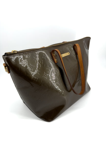 Sac Louis Vuitton Bellevue PM en cuir verni Monogram marron