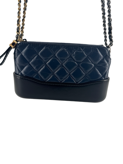 Chanel Gabrielle Small in quilted blue and black lambskin – Timeless elegance of 2018